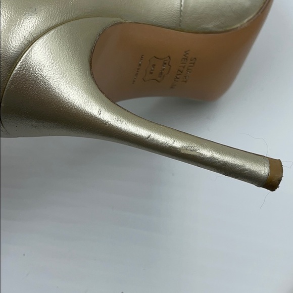 Stuart Weizmann Champagne Leather 4” Pumps US 6 - Picture 7 of 12